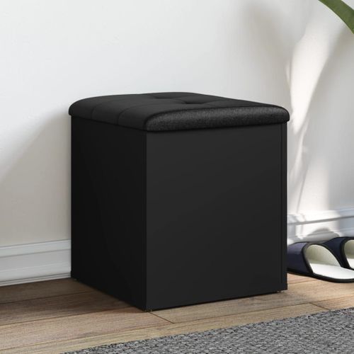 Vidaxl Banc De Rangement Noir 42x42x45 Cm Bois D'ingénierie