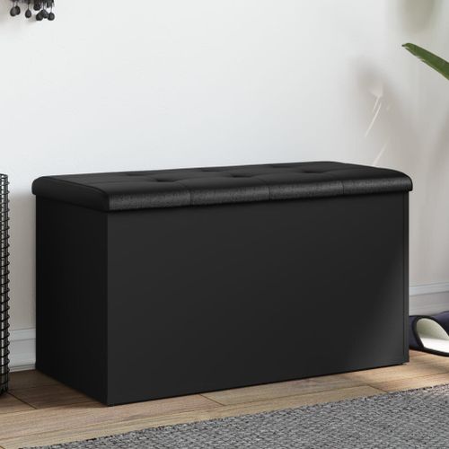 Vidaxl Banc De Rangement Noir 82x42x45 Cm Bois D'ingénierie