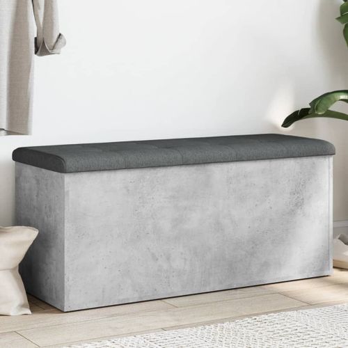 Vidaxl Banc De Rangement Gris Béton 102x42x45 Cm Bois D'ingénierie