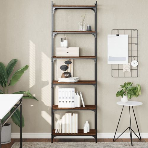 Vidaxl Bibliothèque 6 Niveaux Chêne Marron 60x30x188cm Bois Ingénierie