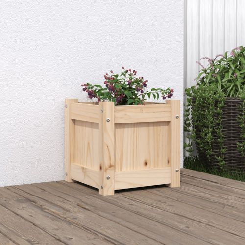 Vidaxl Jardinière 31x31x31 Cm Bois De Pin Massif
