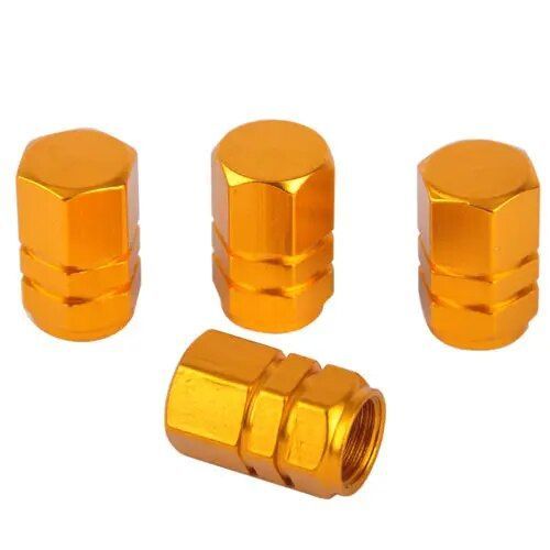 4pcs Doré - 4 Pièces Bouchons De Valve De Pneu De Roue De Voiture Bouchons De Remplacement En Alliage D'aluminium Pneu Automobile Moto Roue Bouchon De Valve D'air 0.7cm