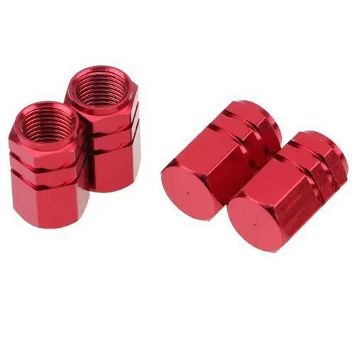 4pcs Rouge - 4 Pièces Bouchons De Valve De Pneu De Roue De Voiture Bouchons De Remplacement En Alliage D'aluminium Pneu Automobile Moto Roue Bouchon De Valve D'air 0.7cm