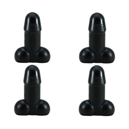 Noir - Bouchon De Tige De Valve En Forme De Pénis De Voiture Parfait, Bouchons De Roue Lumineux De Voiture, Bouchon De Pneu En Forme De Farce, Bouchon De Tige Lumineux De Roue, Bouchon De Tige De Valve De Pneu