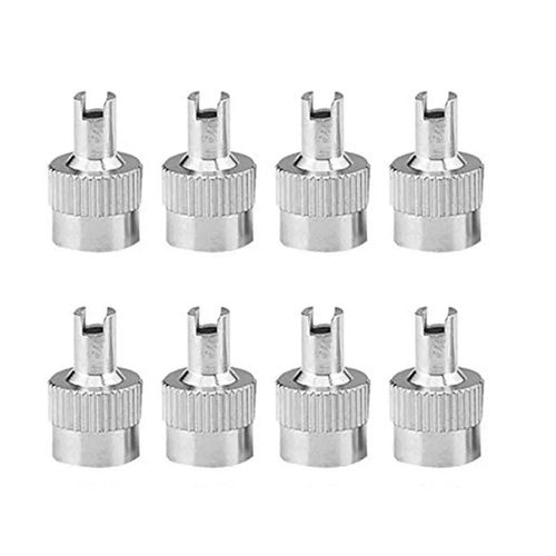8 Pcs-Art - Bouchon De Valve À Fente En Métal Avec Noyau De Valve, Bouchons De Roue Pour Schrader Voiture Moto Vélos, Bouchons De Mamelon