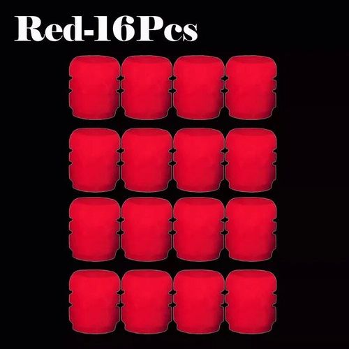 16 Pcs Rouges - Bouchon De Valve Anti-Poussière Universel, Accessoires Décoratifs Pour Moyeu De Roue De Voiture, Moto, Vélo