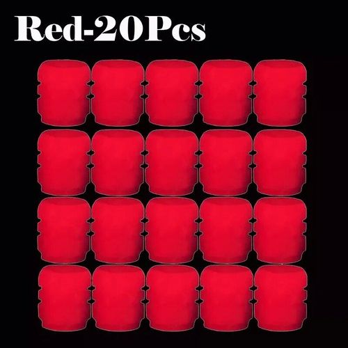 20 Pcs Rouges - Bouchon De Valve Anti-Poussière Universel, Accessoires Décoratifs Pour Moyeu De Roue De Voiture, Moto, Vélo