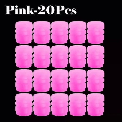20 Pcs Roses - Bouchon De Valve Anti-Poussière Universel, Accessoires Décoratifs Pour Moyeu De Roue De Voiture, Moto, Vélo