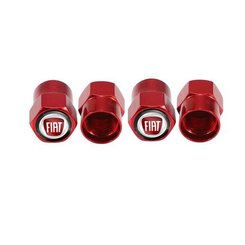 B Rouge Pour Fiat - Bouchon De Valve De Pneu De Voiture En Alliage D'aluminium, Accessoires Anti-Poussière Pour Fiat 500 Grande Punto 500x Panda Tipo Ducato Egea Stilo Freemont