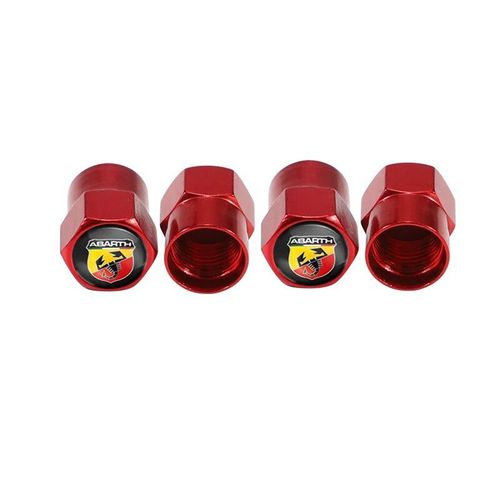 B Rouge Pour Abarth - Bouchon De Valve De Pneu De Voiture En Alliage D'aluminium, Accessoires Anti-Poussière Pour Fiat 500 Grande Punto 500x Panda Tipo Ducato Egea Stilo Freemont