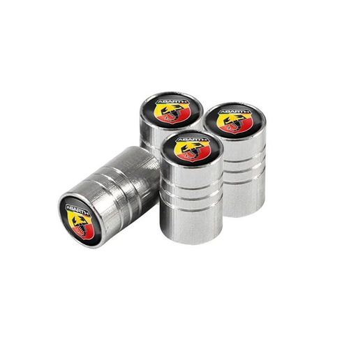 Un Argent Pour Abarth - Bouchon De Valve De Pneu De Voiture En Alliage D'aluminium, Accessoires Anti-Poussière Pour Fiat 500 Grande Punto 500x Panda Tipo Ducato Egea Stilo Freemont