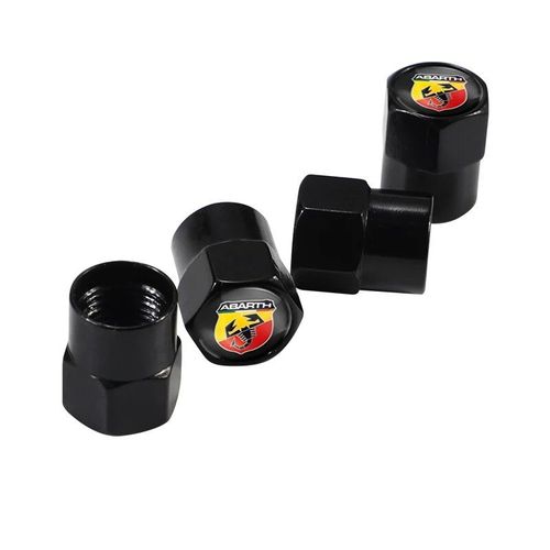B Noir Pour Abarth - Bouchon De Valve De Pneu De Voiture En Alliage D'aluminium, Accessoires Anti-Poussière Pour Fiat 500 Grande Punto 500x Panda Tipo Ducato Egea Stilo Freemont