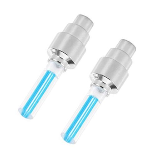 2pcs Bleu - Bouchons De Assujetde Moto Et De Vélo, Lampe Flash Au Néon Led, Étanche, Feux De Roue Universels, Accessoires De Voiture