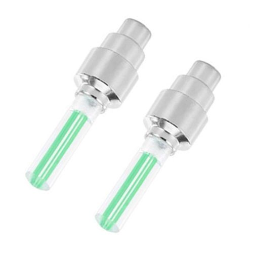 2pcs Vert - Bouchons De Assujetde Moto Et De Vélo, Lampe Flash Au Néon Led, Étanche, Feux De Roue Universels, Accessoires De Voiture