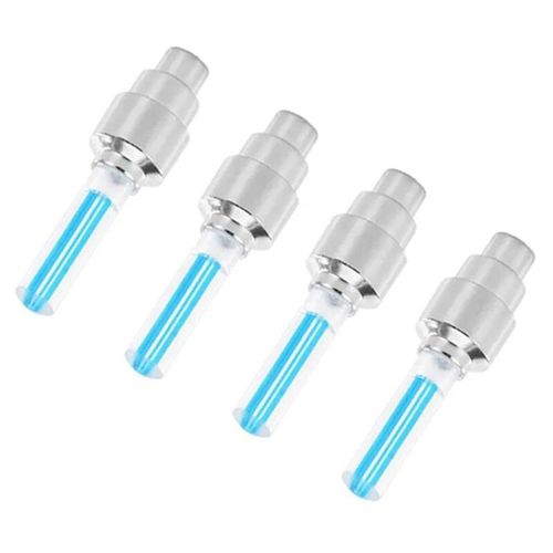 4pcs Bleu - Bouchons De Assujetde Moto Et De Vélo, Lampe Flash Au Néon Led, Étanche, Feux De Roue Universels, Accessoires De Voiture