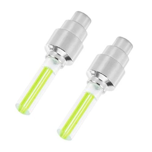 2pcs Jaune - Bouchons De Assujetde Moto Et De Vélo, Lampe Flash Au Néon Led, Étanche, Feux De Roue Universels, Accessoires De Voiture