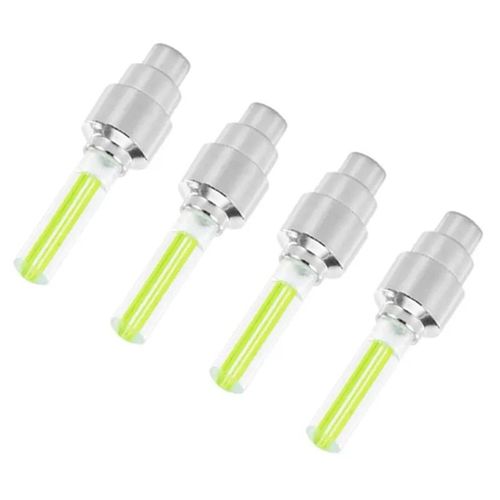 4pcs Jaune - Bouchons De Assujetde Moto Et De Vélo, Lampe Flash Au Néon Led, Étanche, Feux De Roue Universels, Accessoires De Voiture
