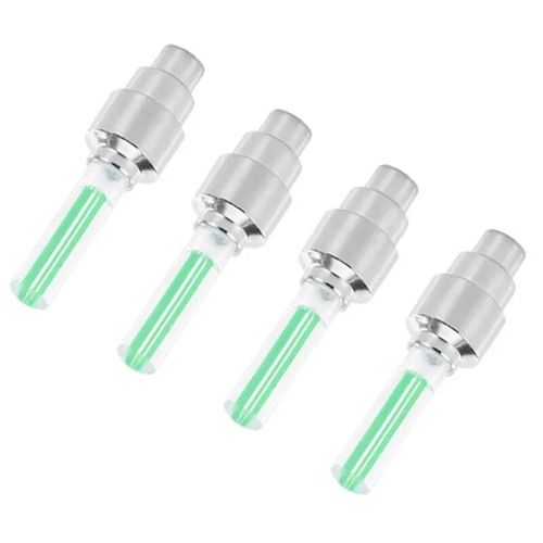 4pcs Vert - Bouchons De Assujetde Moto Et De Vélo, Lampe Flash Au Néon Led, Étanche, Feux De Roue Universels, Accessoires De Voiture
