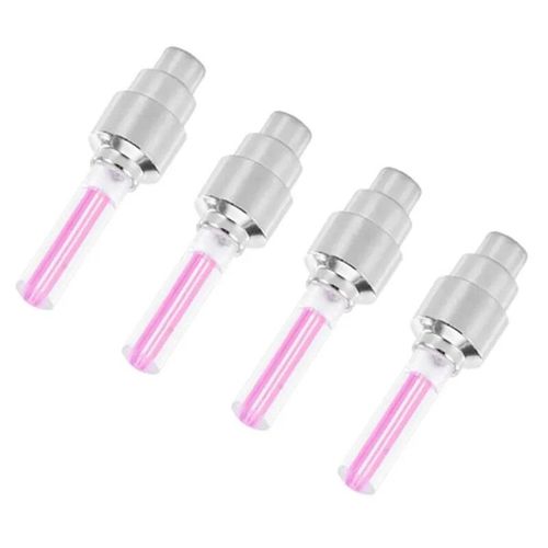 4pcs Rouge - Bouchons De Assujetde Moto Et De Vélo, Lampe Flash Au Néon Led, Étanche, Feux De Roue Universels, Accessoires De Voiture