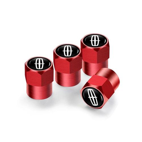 4pcs Rouge - Bouchons De Assujetde Roue De Voiture, Couvercles Anti-Poussière, Accessoires Pour Lincoln Navigator Mkz Mkx Mkc Mkt Continental Nautilus Flyer Corsair, 4 Pièces