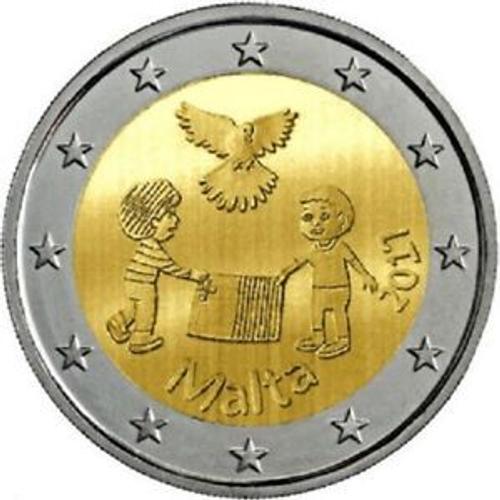 Malte 2 Euro 2017 Commémo (Solidarité Avec Les Enfants La Paix) Neuve +++Unc+++ De Rouleau+++