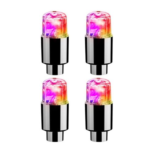 4pcs Coloré - Bouchons De Assujetde Voiture Colorés, Lumières De Roue Led, Ampoule Néon, Universel, Moto, Vélo, Extérieur Automatique, Couvercle De Assujet, 4 Pièces