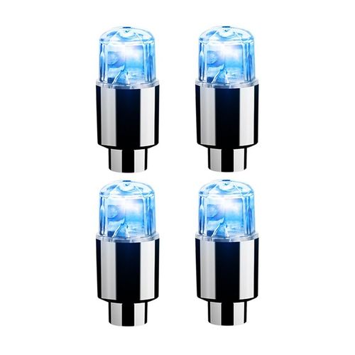 4pcs Bleu - Bouchons De Assujetde Voiture Colorés, Lumières De Roue Led, Ampoule Néon, Universel, Moto, Vélo, Extérieur Automatique, Couvercle De Assujet, 4 Pièces