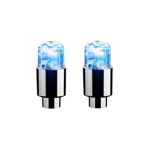 2pcs Bleu - Bouchons De Assujetde Voiture Colorés, Lumières De Roue Led, Ampoule Néon, Universel, Moto, Vélo, Extérieur Automatique, Couvercle De Assujet, 4 Pièces