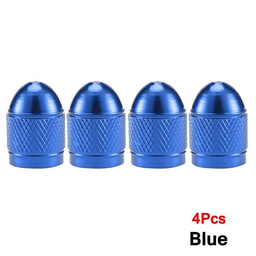 Bleu-4pcs - Bouchons De Tige De Valve De Pneu, Bouchon De Valve De Pneu En Aluminium, Couvercles De Tige Universels Pour Voitures, Camions, Motos, Suv Et Vélos