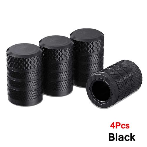 Noir-4pcs - Bouchons De Tige De Valve De Pneu, Bouchon De Valve De Pneu En Aluminium, Couvercles De Tige Universels Pour Voitures, Camions, Motos, Suv Et Vélos