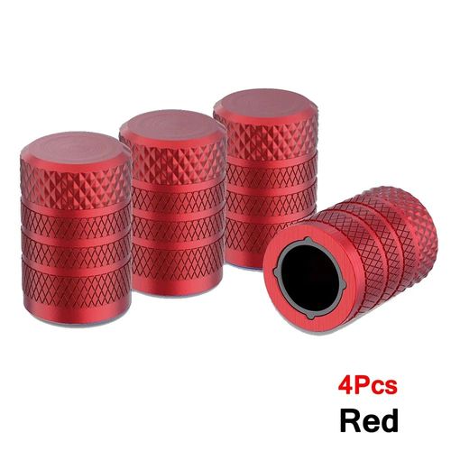 Rouge-4pcs - Bouchons De Tige De Valve De Pneu, Bouchon De Valve De Pneu En Aluminium, Couvercles De Tige Universels Pour Voitures, Camions, Motos, Suv Et Vélos