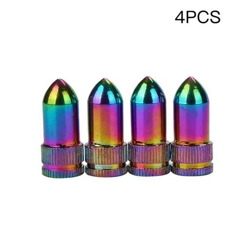 4 Pièces - Capuchons De Tige De Assujetde Roue Multicolores Pour Voiture, Moto, Vélo, Capuchon Anti-Poussière, Style De Voiture, Capuchons De Boulons De Roue, 4 Pièces Par Ensemble