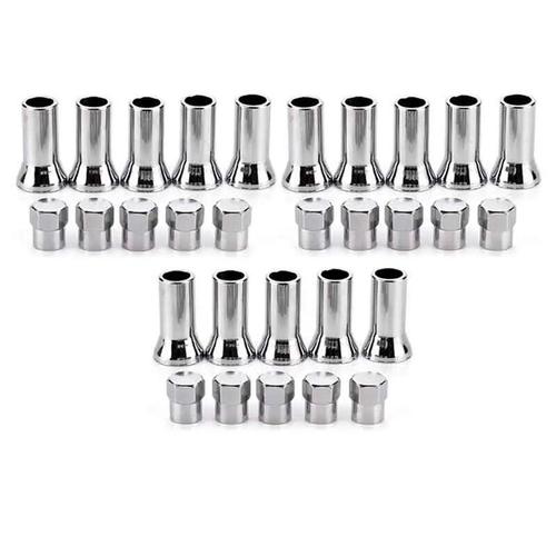 30pcs - Capuchons Hexagonaux Chromés Avec Couvercles De Manchon, Roue D'opathie De Camion De Voiture, Tige De Assujet, Magasins, Avant Droit, Arrière, Accessoires Automobiles, Tr414ac, 50 Pièces