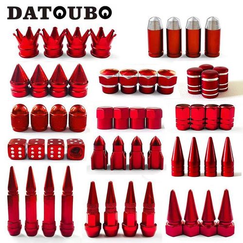 Spike De 45 Mm Et Capuchon 5 - Datvissed Bo Red Document Valve Stem Cap Sets, Crown Rocket Spike Design, Air Dust Caps, Car Opathy Bouchon De Valve Pour Moto Et Camion, Rouge
