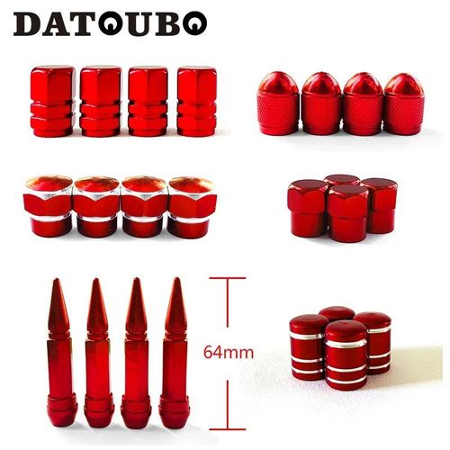 Spike De 64 Mm Et 5 Cap - Datvissed Bo Red Document Valve Stem Cap Sets, Crown Rocket Spike Design, Air Dust Caps, Car Opathy Bouchon De Valve Pour Moto Et Camion, Rouge
