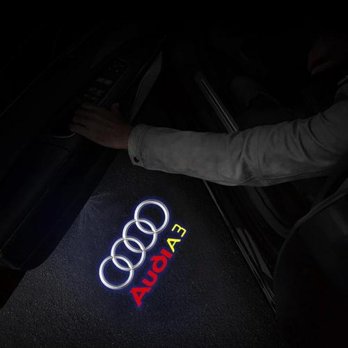 Audi A3 - Lumières De Bienvenue De Porte De Voiture À Led, Lampes De Budgétaire Laser 3d, Accessoires De Décoration Automatique Pour Audi Sline Rs, S3, S4, S5, Dock Calls, Attro A3, Q5, 2 Pièces