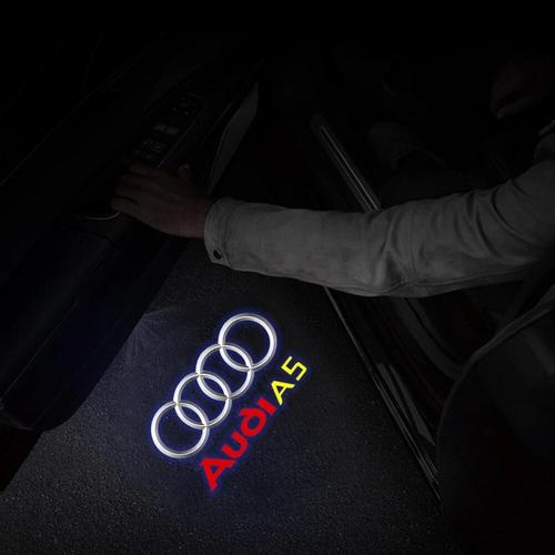 Audi A5 - Lumières De Bienvenue De Porte De Voiture À Led, Lampes De Budgétaire Laser 3d, Accessoires De Décoration Automatique Pour Audi Sline Rs, S3, S4, S5, Dock Calls, Attro A3, Q5, 2 Pièces.