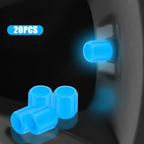Blue 20pcs - Moniteur De Pression Des Pneus De Moto Et De Voiture, Bouchon De Valve, Indicateur, Alerte Oculaire, Outil D'inspection Automatique De La Pression Des Pneus