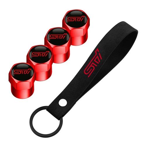 Mélange De Produits - Rouge - Porte-Clés De Voiture Avec Ulen Daim, Chaîne Continent, Roue En Métal, Capuchons De Assujetd'opathie Pour Subaru Sti, Impreza, Forester, Tribeca, Xv, Brz, Wrx, Outback