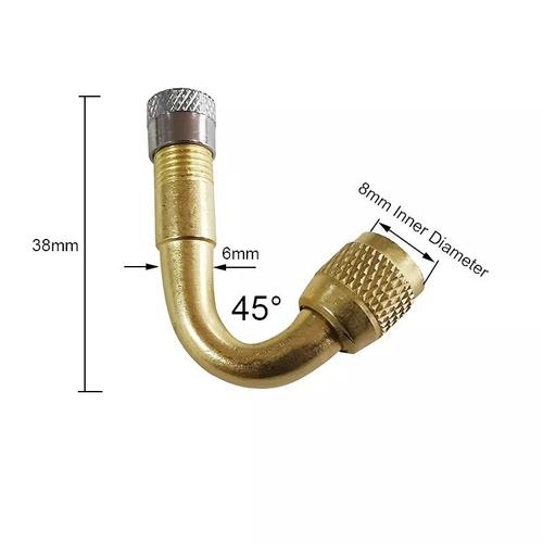 45 Degrés - Tige De Valve D'air En Laiton Avec Adaptateur D'extension,Pour Voiture, Camion, Moto, Accessoires De Cyclisme, 1 Pièce