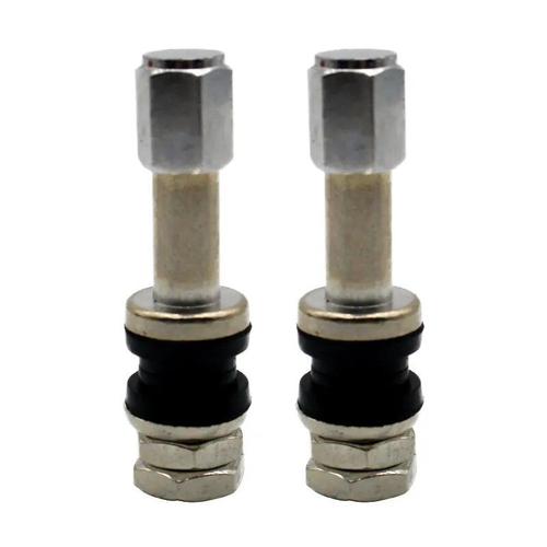 2pc - Tige De Valve De Pneu Sans Chambre À Air Tr48e En Acier Inoxydable, Capuchon Anti-Poussière Pour Moto, Scooter, Bicyclette, 4 Pièces