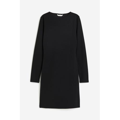 Robe En Jersey Avec Ouverture - Noir