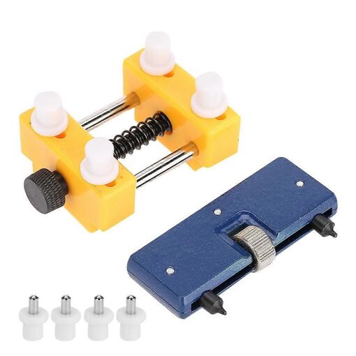 Kit D'outils De Réparation 2 Pièces, Ouvre-Boîtier Arrière De Montre À Deux Mâchoires, Support De Montre Réglable