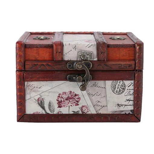 Boîte à bijoux portable en bois PU, étui de rangement pour bijoux (6262A016262StampS)