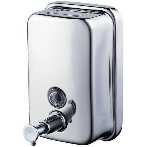 Distributeur de savon mural 2025 - 500 ml pour cuisine et salle de bain, acier inoxydable, chrome poli