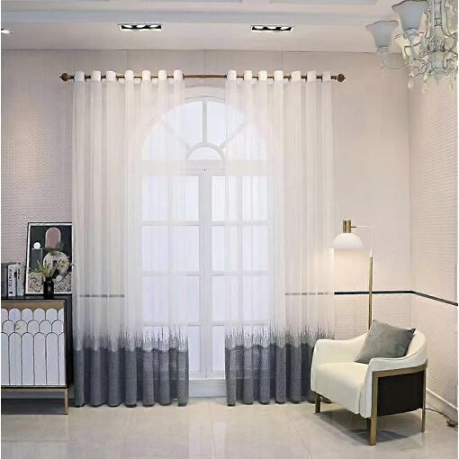 Rideaux En Tulle Gris, Rideaux Gris Foncé Pour Chambre Et Salon, Dégradé De Couleurs