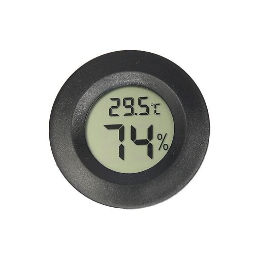 Mini thermomètre hygromètre numérique noir de 4,5 cm, écran LCD numérique, portable, rond, pour intérieur et extérieur