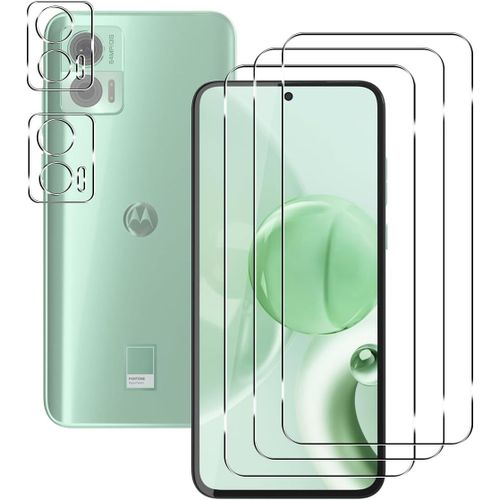 Lot 3+2 : 3 Verres Trempés Écran + 2 Protecteurs De Lentille Pour Motorola Moto Edge 30 Neo - Anti-Rayures Haute Définition