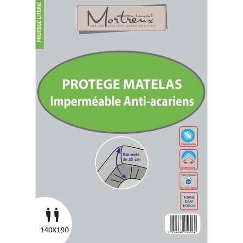 Protège Matelas Pvc Anti-Acariens - 2 Personnes 140x190 - Toutes Saisons - Mortreux
