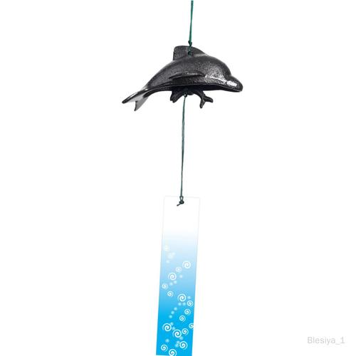 Carillon de vent de jardin de sympathie de dauphin de cloche de vent pour le noir